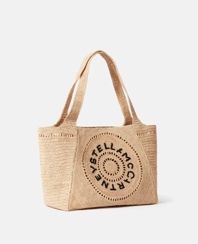 Borsa tote media in rafia con logo Borsa tote media in rafia con logo