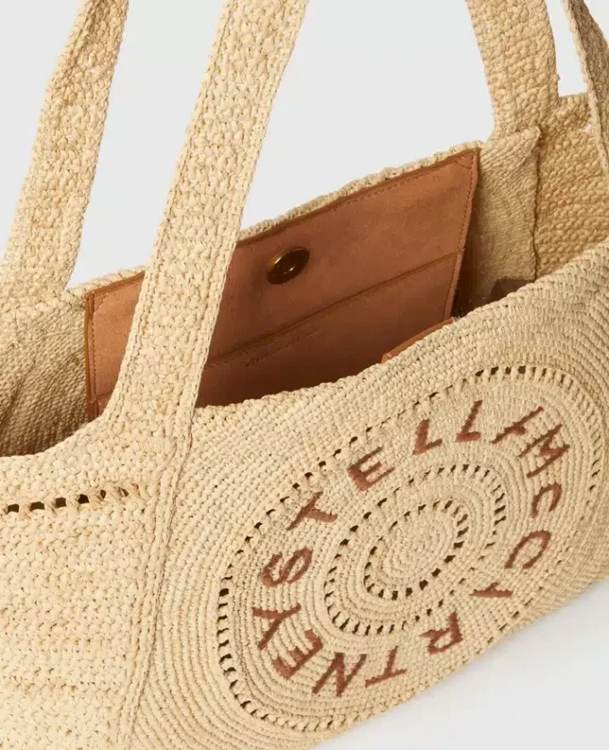 Borsa tote media in rafia con logo Borsa tote media in rafia con logo