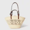 Borsa tote media Logo Raffia Crochet Borsa tote media Logo Raffia Crochet