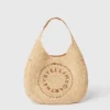 Borsa tote media morbida in rafia con logo Borsa tote media morbida in rafia con logo