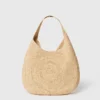 Borsa tote media morbida in rafia con logo Borsa tote media morbida in rafia con logo