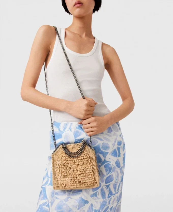 Borsa tote piccola in rafia Falabella Borsa tote piccola in rafia Falabella