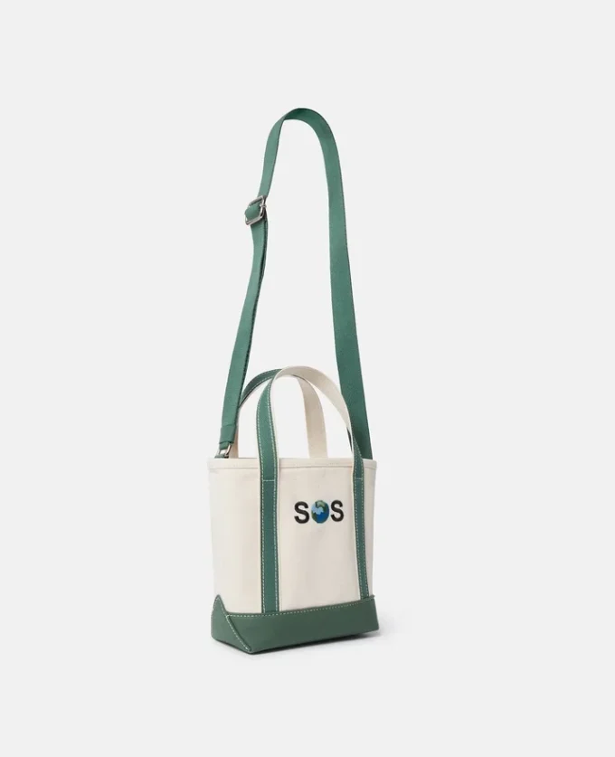 Borsa tote piccola ricamata SOS Borsa tote piccola ricamata SOS