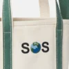 Borsa tote piccola ricamata SOS Borsa tote piccola ricamata SOS