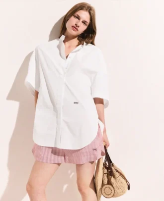 Camicia a maniche corte con pannelli