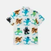 Camicia a maniche corte con stampa gatti