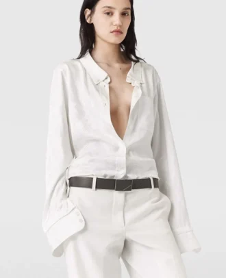 Camicia a maniche lunghe con stampa serpente