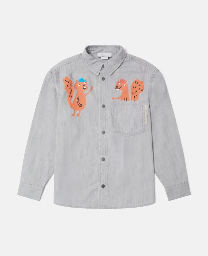 Camicia classica con grafica scoiattolo