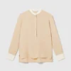 Camicia con collo alla coreana e pannello a contrasto Camicia con collo alla coreana e pannello a contrasto