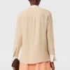 Camicia con collo alla coreana e pannello a contrasto Camicia con collo alla coreana e pannello a contrasto