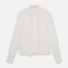 Camicia con fiocco in crêpe de Chine di seta