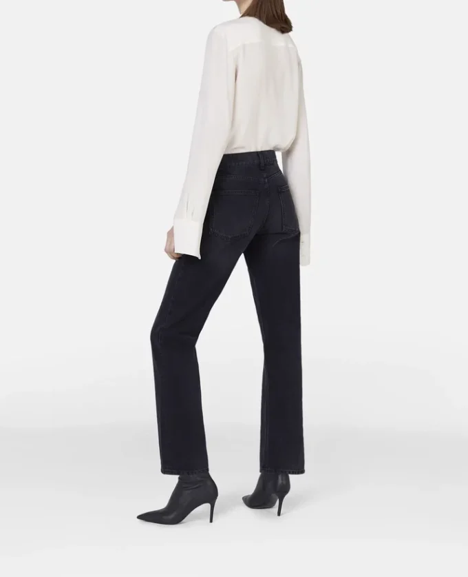 Camicia con fiocco in crêpe de Chine di seta