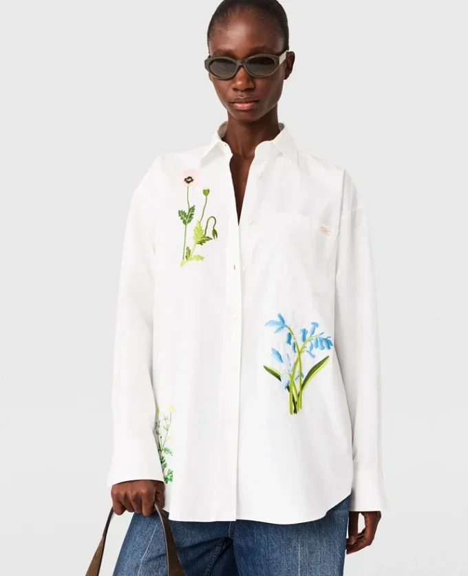 Camicia con ricami floreali Camicia con ricami floreali