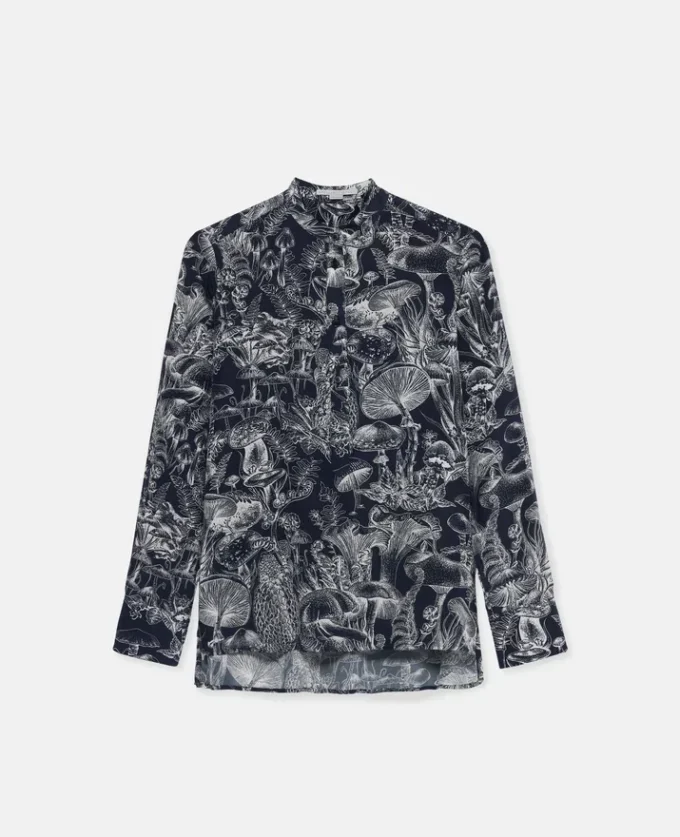Camicia in seta con stampa Fungi Forest Camicia in seta con stampa Fungi Forest