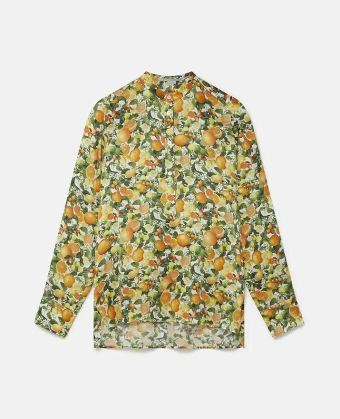 Camicia in seta con stampa limone Camicia in seta con stampa limone