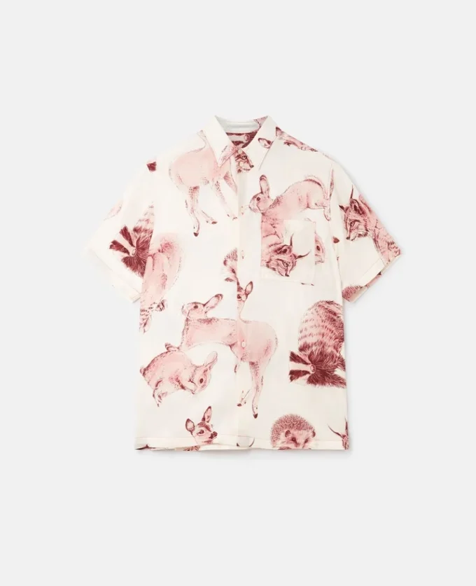 Camicia in seta con stampa Rewild Fauna Camicia in seta con stampa Rewild Fauna