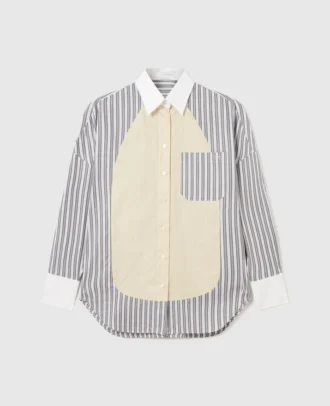 Camicia oversize a righe miste