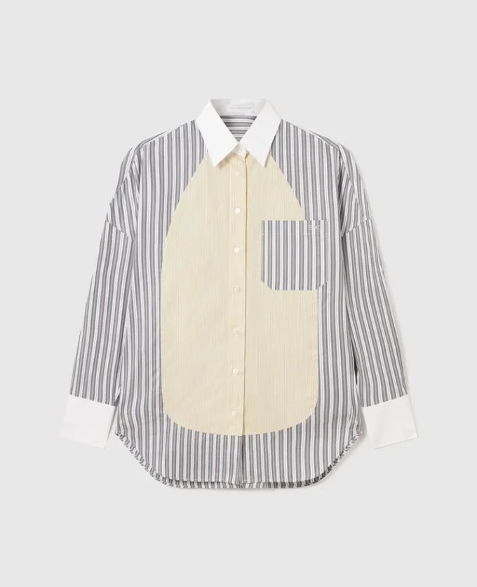 Camicia oversize a righe miste Camicia oversize a righe miste