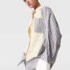 Camicia oversize a righe miste Camicia oversize a righe miste
