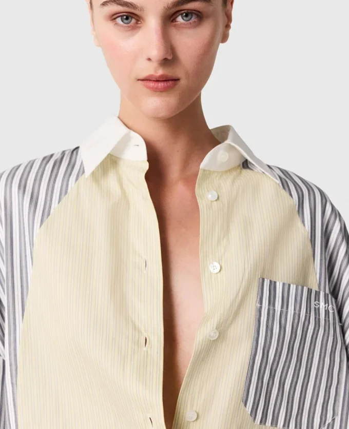 Camicia oversize a righe miste Camicia oversize a righe miste