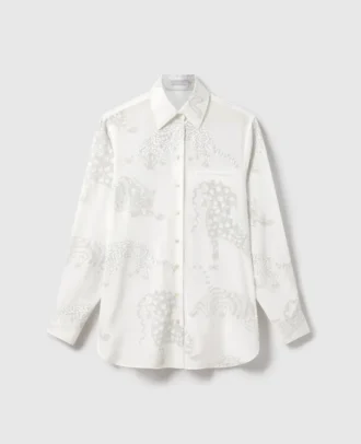 Camicia oversize con motivo leopardato