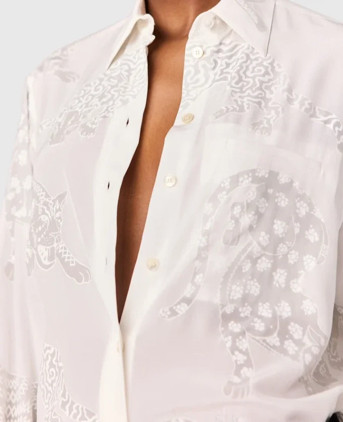 Camicia oversize con motivo leopardato Camicia oversize con motivo leopardato