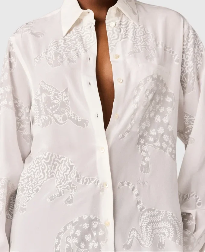 Camicia oversize con motivo leopardato Camicia oversize con motivo leopardato