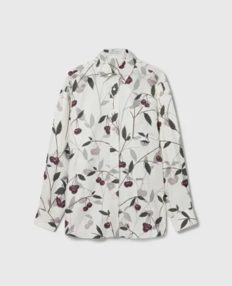 Camicia oversize con stampa ciliegie