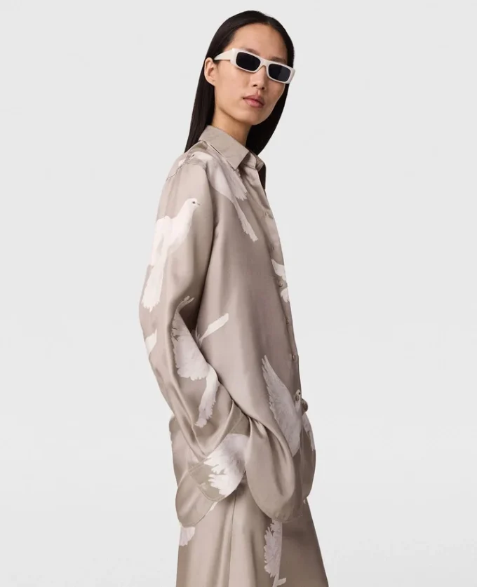 Camicia oversize con stampa colomba Camicia oversize con stampa colomba