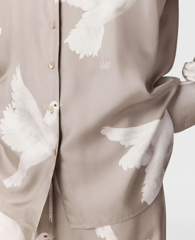 Camicia oversize con stampa colomba Camicia oversize con stampa colomba