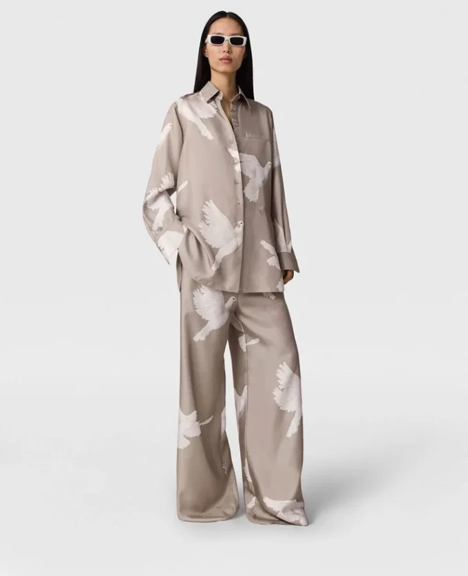 Camicia oversize con stampa colomba Camicia oversize con stampa colomba