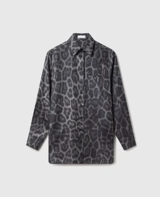 Camicia oversize con stampa leopardata