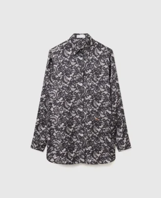 Camicia oversize con stampa pizzo