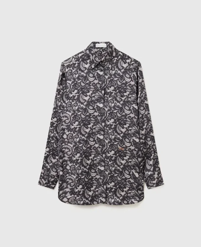 Camicia oversize con stampa pizzo Camicia oversize con stampa pizzo