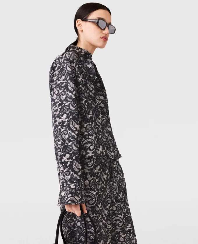 Camicia oversize con stampa pizzo Camicia oversize con stampa pizzo