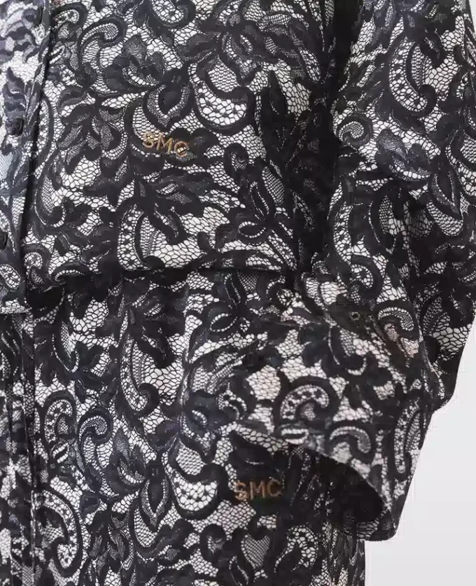 Camicia oversize con stampa pizzo Camicia oversize con stampa pizzo