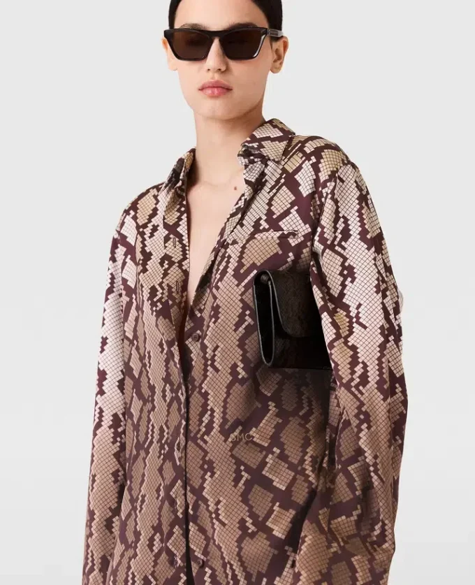 Camicia oversize con stampa serpente Camicia oversize con stampa serpente
