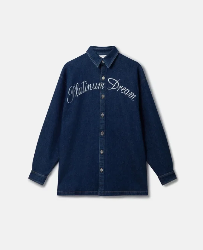 Camicia oversize in denim con ricamo Platinum Dream Camicia oversize in denim con ricamo Platinum Dream