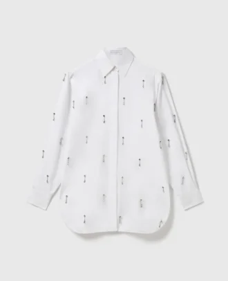 Camicia Oxford impreziosita da cristalli senza piombo