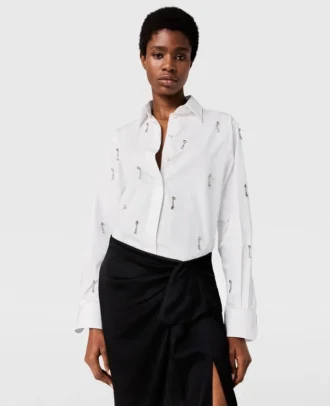 Camicia Oxford impreziosita da cristalli senza piombo