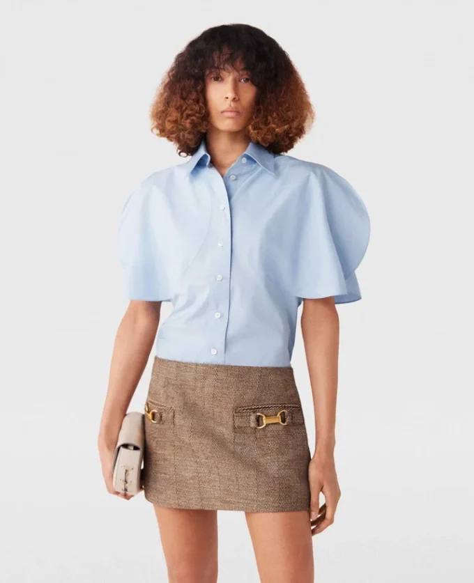 Camicia svasata a maniche corte Camicia svasata a maniche corte