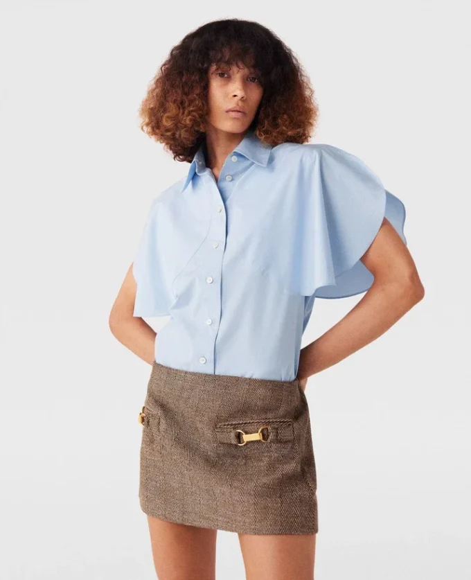 Camicia svasata a maniche corte Camicia svasata a maniche corte
