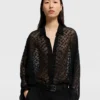 Camicia trasparente in chiffon a pois Camicia trasparente in chiffon a pois