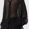 Camicia trasparente in chiffon a pois Camicia trasparente in chiffon a pois