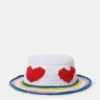 Cappello a secchiello con cuore lavorato all’uncinetto Cappello a secchiello con cuore lavorato all’uncinetto