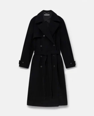 Cappotto lungo con cintura e maniche a banana