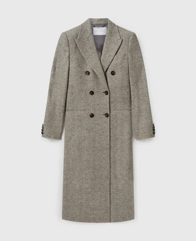 Cappotto lungo doppiopetto in tweed Cappotto lungo doppiopetto in tweed