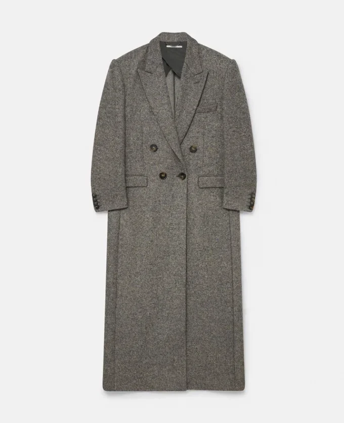 Cappotto lungo doppiopetto in tweed Cappotto lungo doppiopetto in tweed