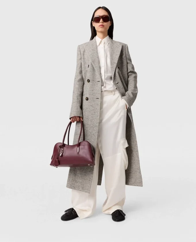 Cappotto lungo doppiopetto in tweed Cappotto lungo doppiopetto in tweed