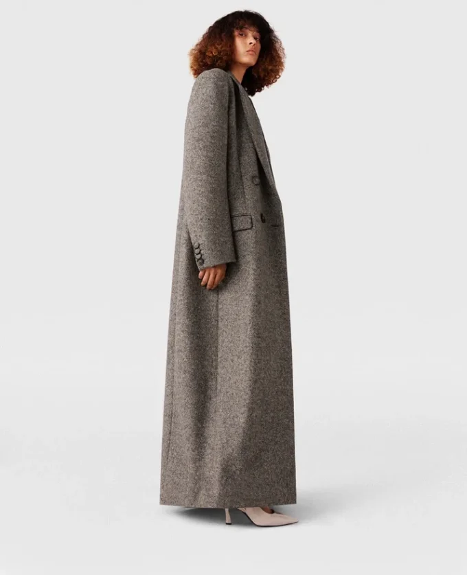 Cappotto lungo doppiopetto in tweed Cappotto lungo doppiopetto in tweed